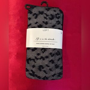 LOFT Black Sheer Leopard Print Tights